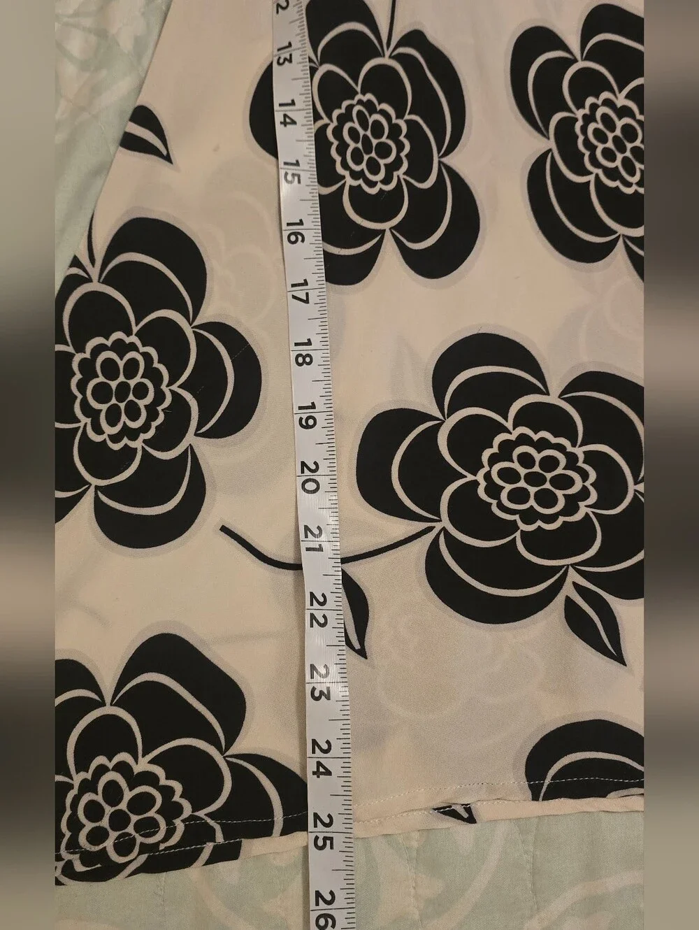 Tory Burch 100% Silk Black & White Floral Ruffle Sleeveless Top, Women's 10